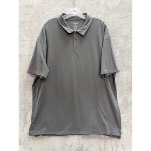 True Classic Charcoal Gray Short Sleeve Polo Shirt Mens 2XL Minimalist Premium
